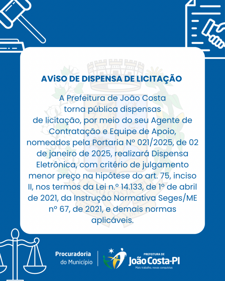 Informe de Dispensa de Licitação
