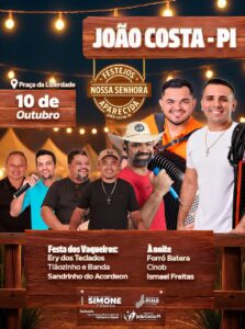 Atrações do segundo da de festividades dos Festejos de Nossa Senhora Aparecida, em João Costa-Pi 