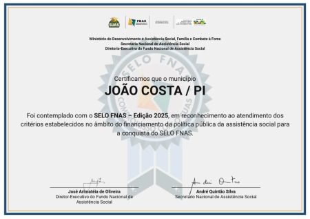 João Costa é destaque nacional na Assistência Social.