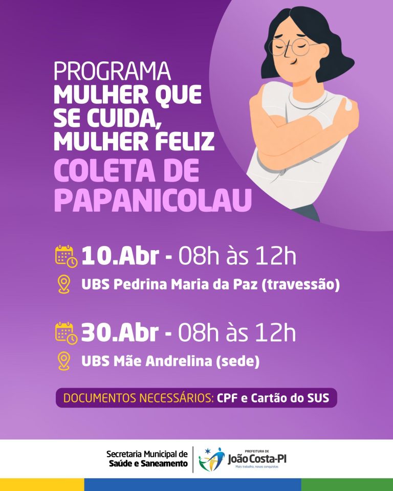 Campanha incentiva cuidado com a saúde da mulher em João Costa.